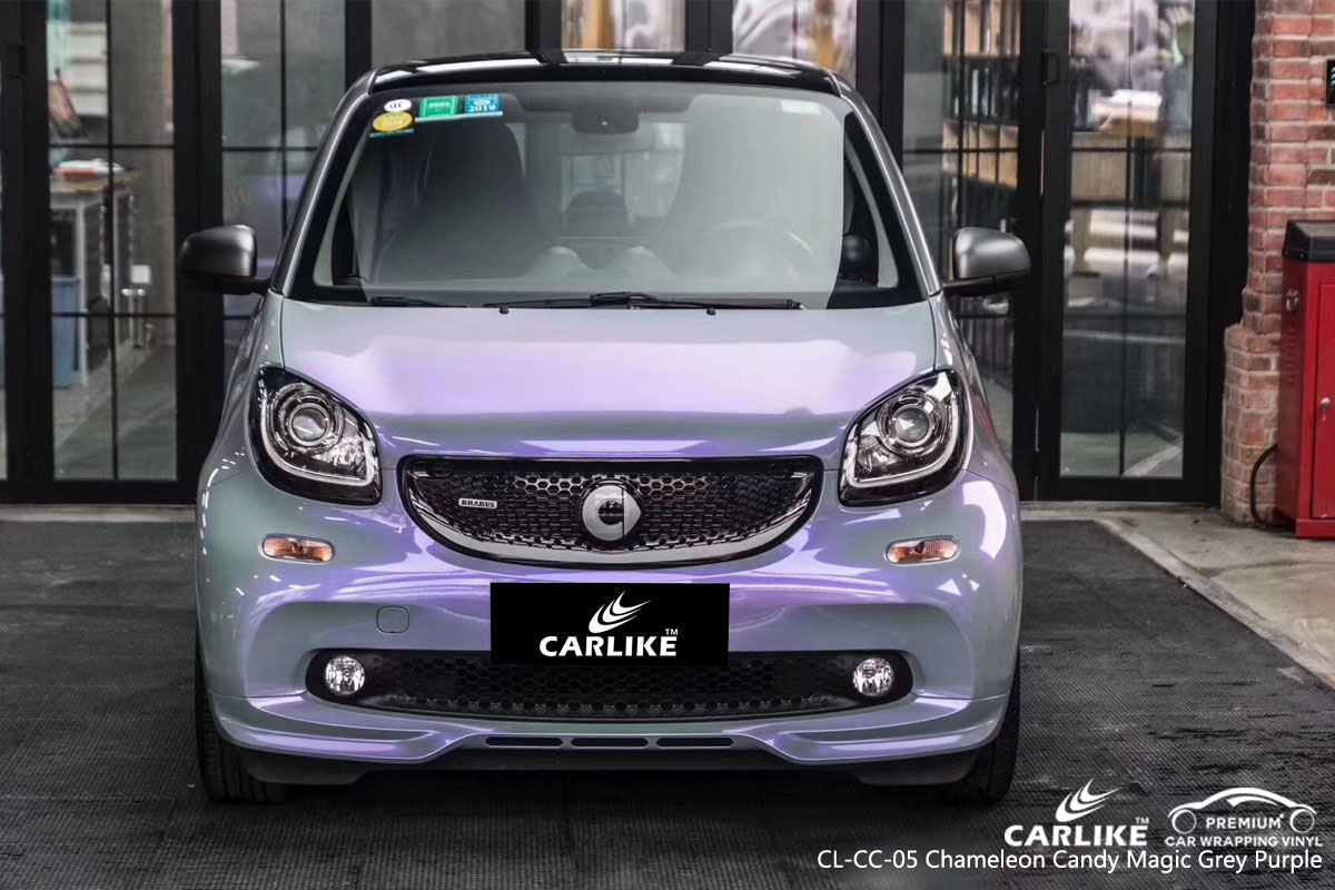 CARLIKE CL-CC-05 chameleon candy magic grey purple car wrap vinyl for Smart