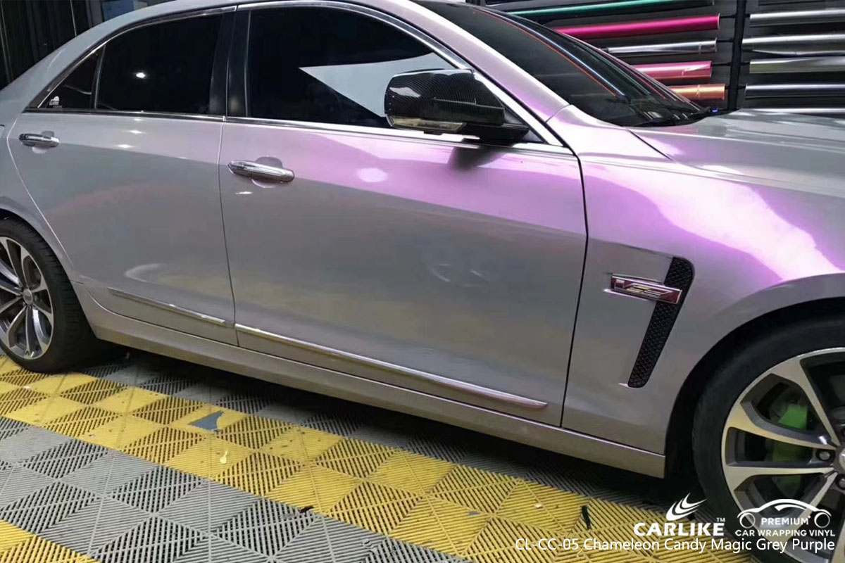 CARLIKE CL-CC-05 chameleon candy magic grey purple car wrap vinyl for Cadillac