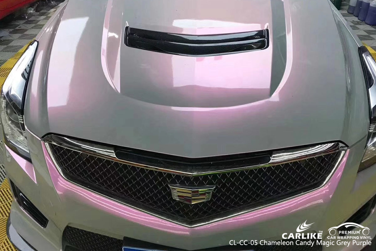 CARLIKE CL-CC-05 chameleon candy magic grey purple car wrap vinyl for Cadillac