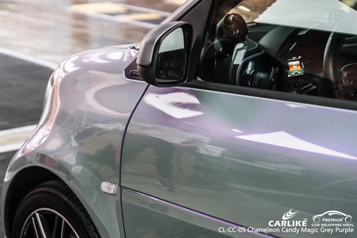 CARLIKE CL-CC-05 chameleon candy magic grey purple car wrap vinyl for Smart