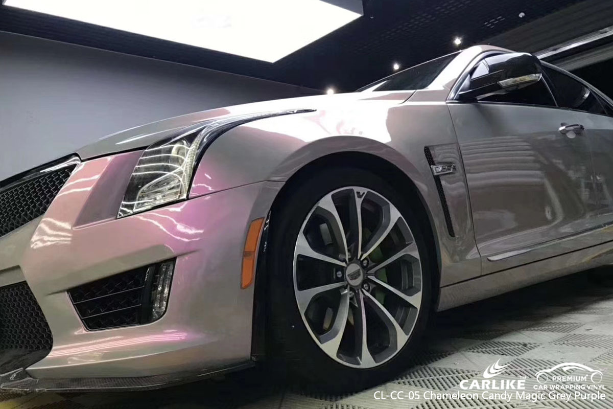 CARLIKE CL-CC-05 chameleon candy magic grey purple car wrap vinyl for Cadillac