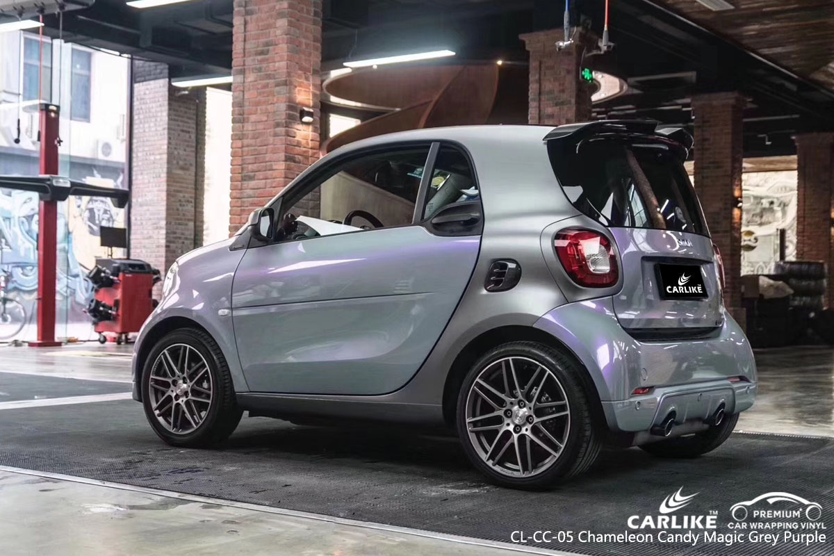 CARLIKE CL-CC-05 chameleon candy magic grey purple car wrap vinyl for Smart