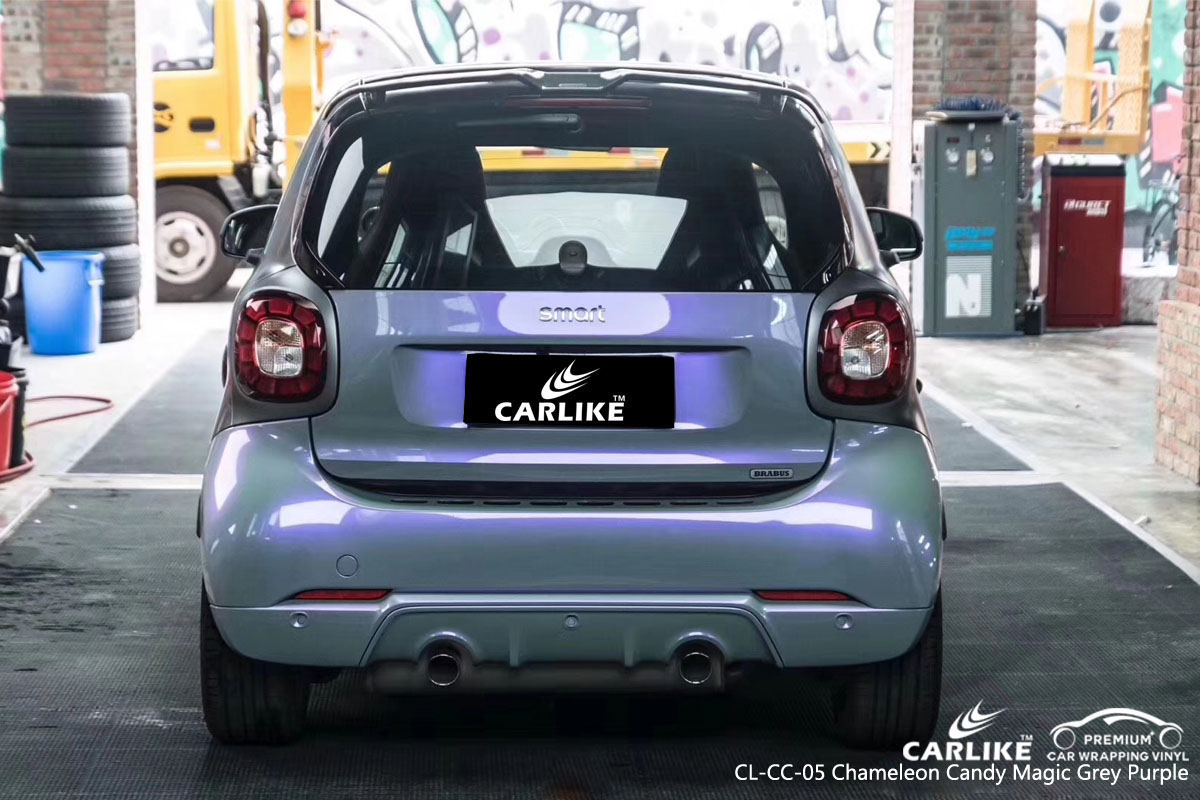 CARLIKE CL-CC-05 chameleon candy magic grey purple car wrap vinyl for Smart