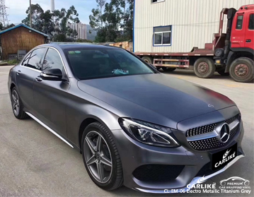 CL-EM-06 Mercedes-Benz için elektro metalik titanyum gri araba sarma vinil