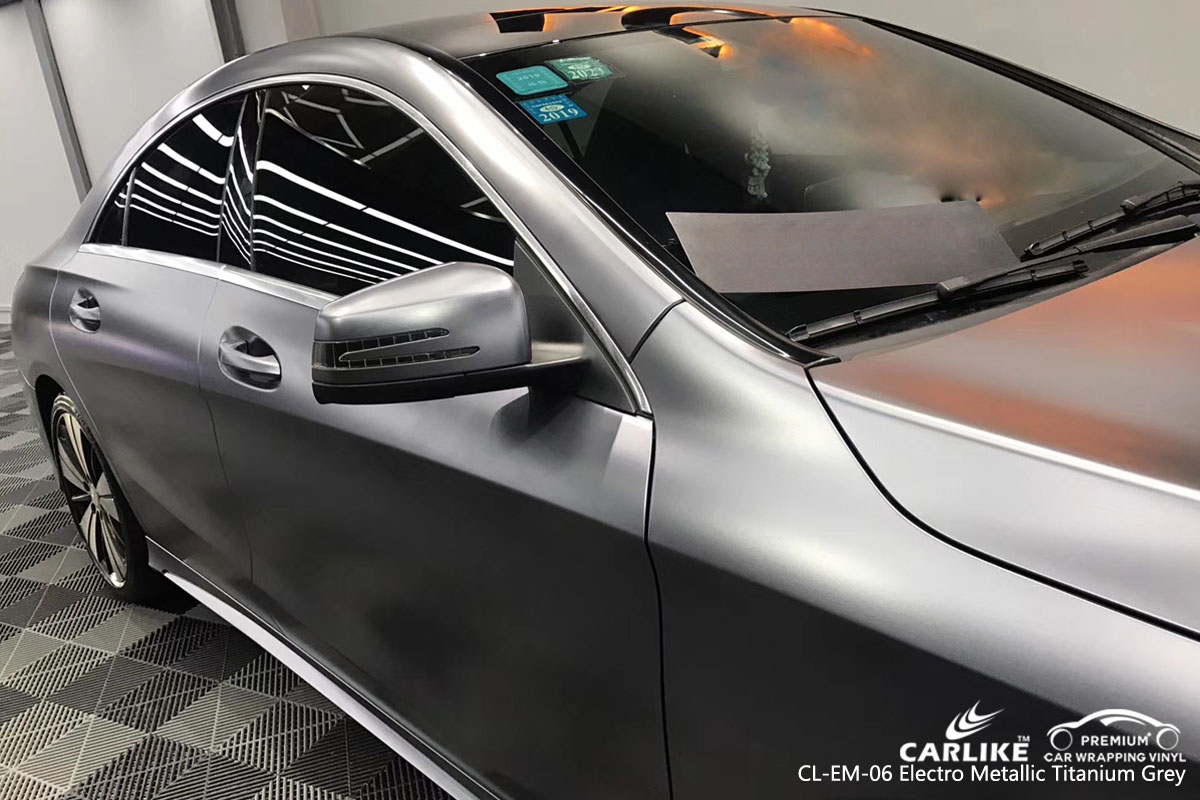 CARLIKE CL-EM-06 electro metallic titanium grey car wrap vinyl for Mercedes-Benz