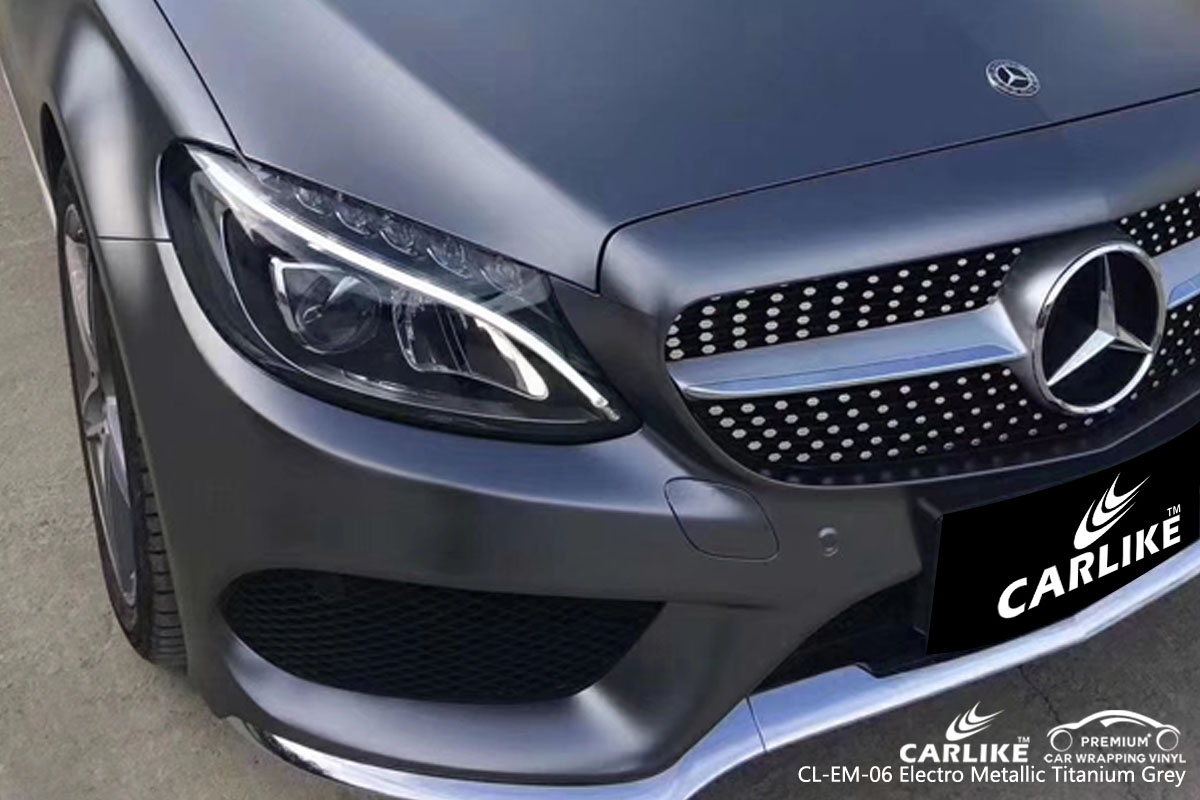 CARLIKE CL-EM-06 electro metallic titanium grey car wrap vinyl for Mercedes-Benz