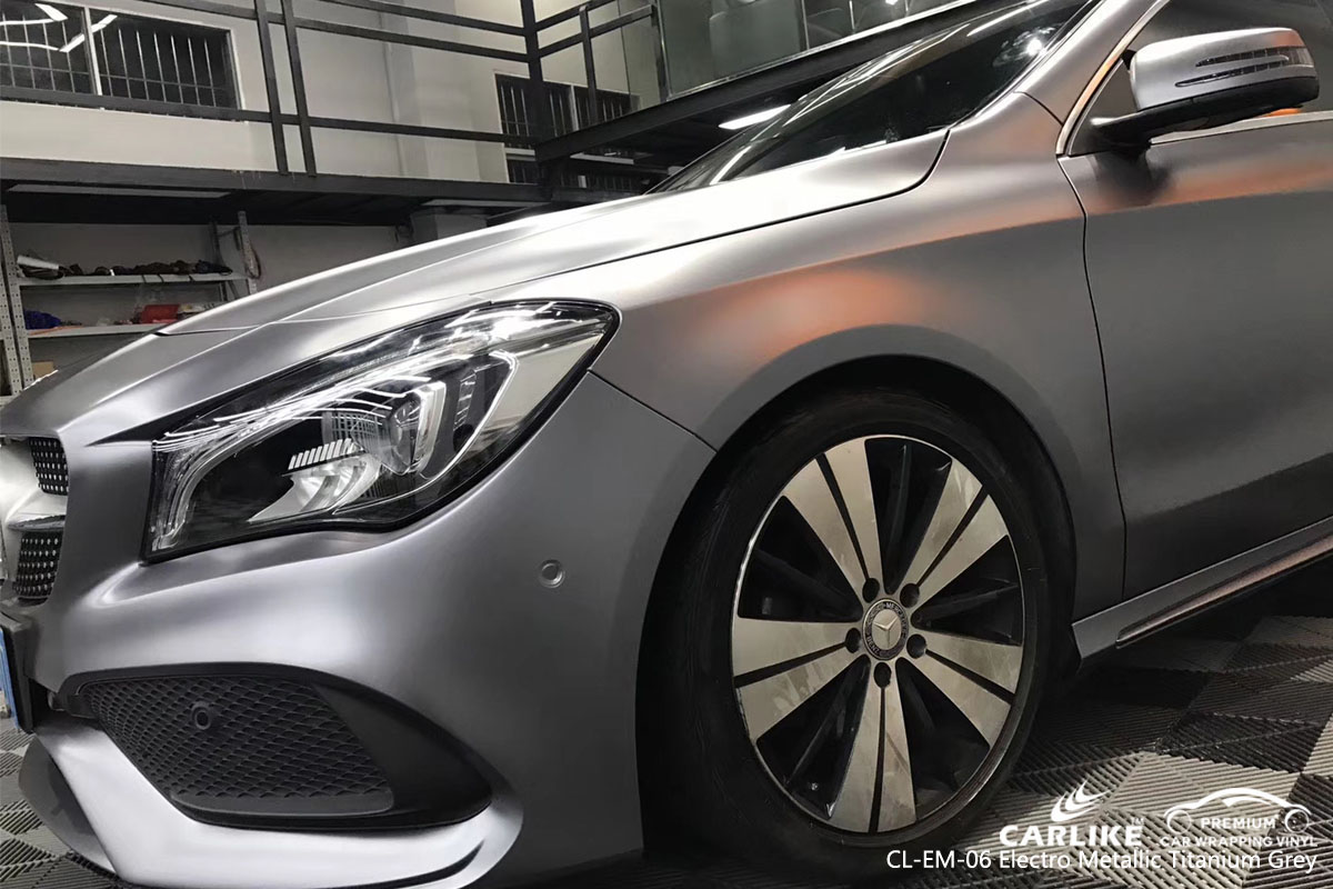 CARLIKE CL-EM-06 electro metallic titanium grey car wrap vinyl for Mercedes-Benz