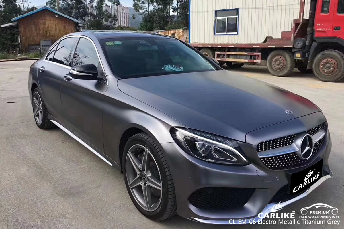 CARLIKE CL-EM-06 electro metallic titanium grey car wrap vinyl for Mercedes-Benz