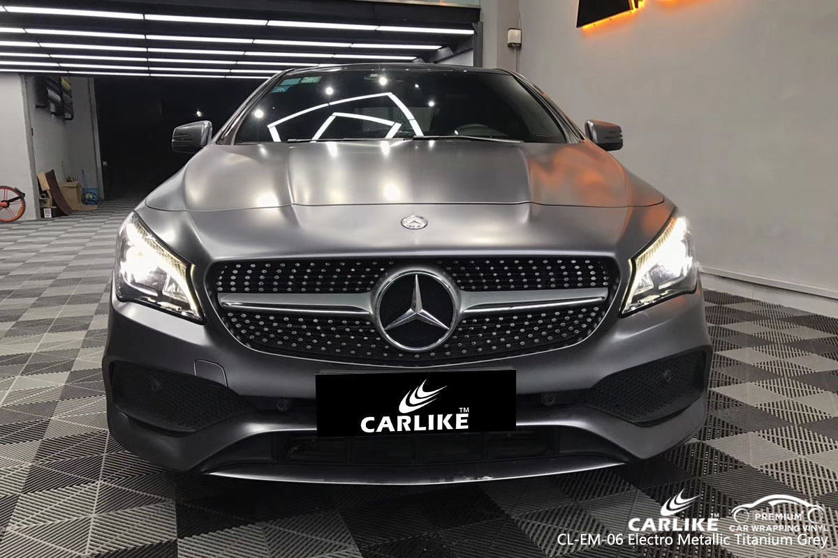 CARLIKE CL-EM-06 electro metallic titanium grey car wrap vinyl for Mercedes-Benz