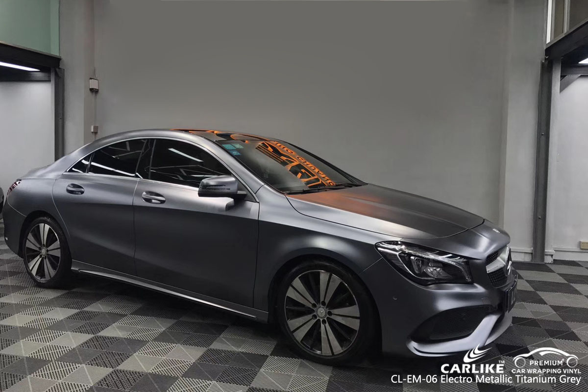 CARLIKE CL-EM-06 electro metallic titanium grey car wrap vinyl for Mercedes-Benz