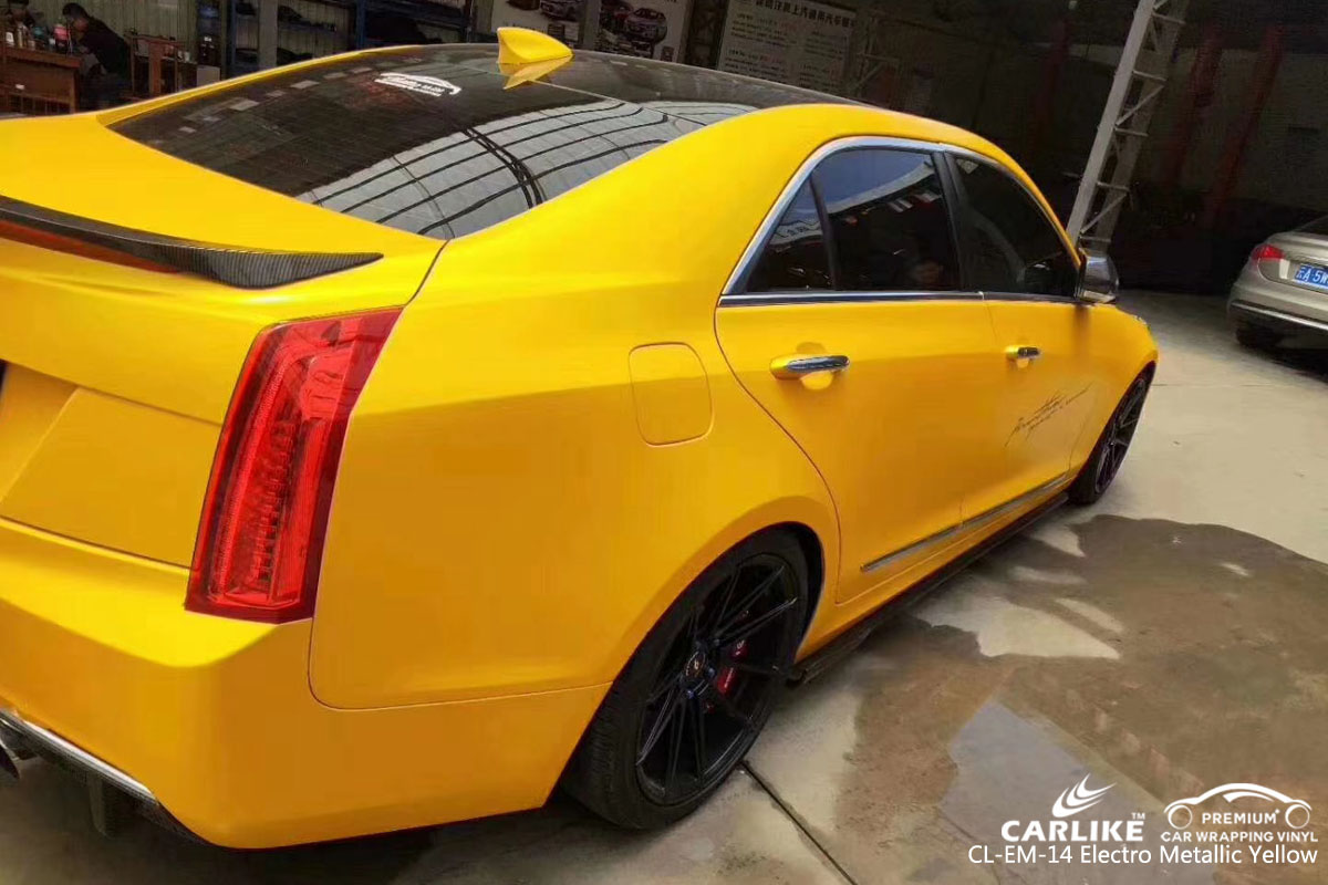 CARLIKE CL-EM-14 electro metallic metallic yellow car wrap vinyl for Cadillac