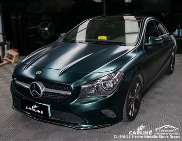 CL-EM-22 vinil verde metálico do envoltório do carro da pedra eletro para Mercedes-Benz