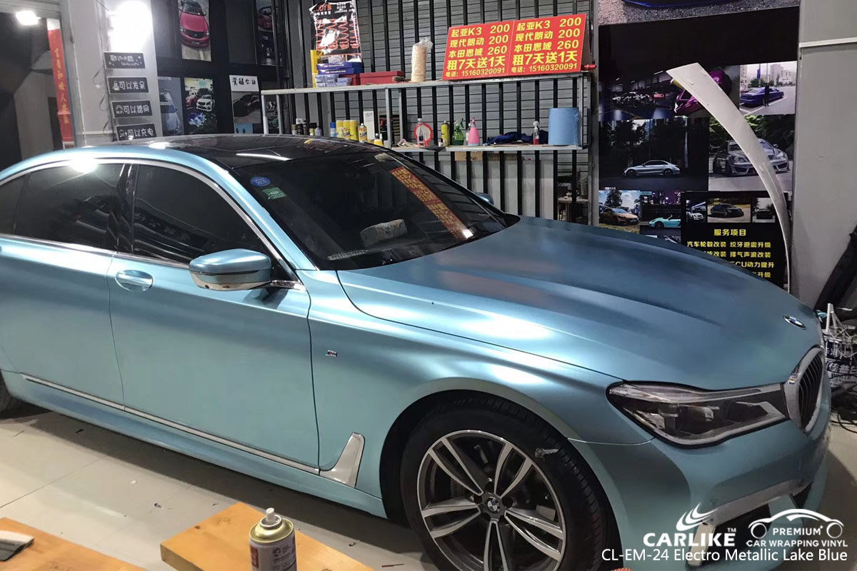 CARLIKE CL-EM-24 electro metallic lake blue car wrap vinyl for BMW