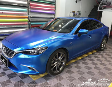 CARLIKE CL-EM-29 Mazda için elektro metalik caz mavi araba sarma vinil