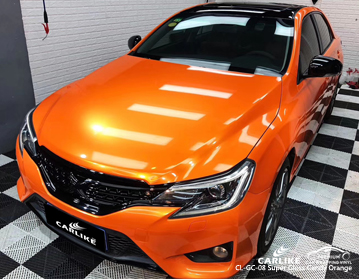 CL-GC-08 super gloss candy orange car vinyl wrap lebanon for Toyota