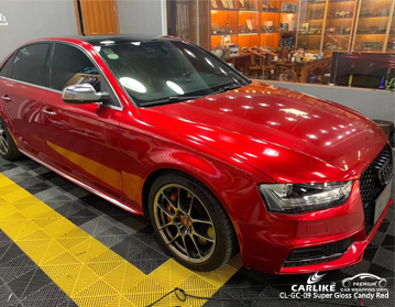 CL-GC-09 super gloss candy red vinyl car wrap penang for Audi
