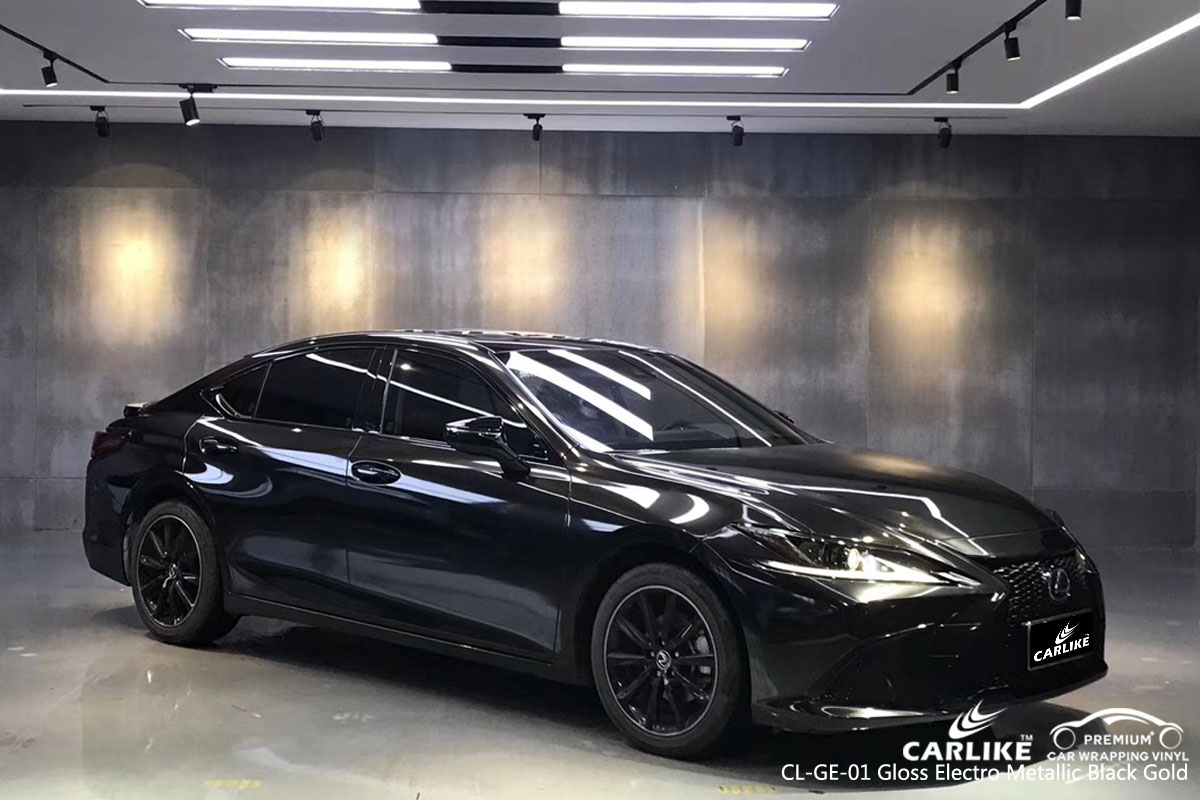 CARLIKE CL-GE-01 gloss electro metallic black gold car wrap vinyl for Lexus