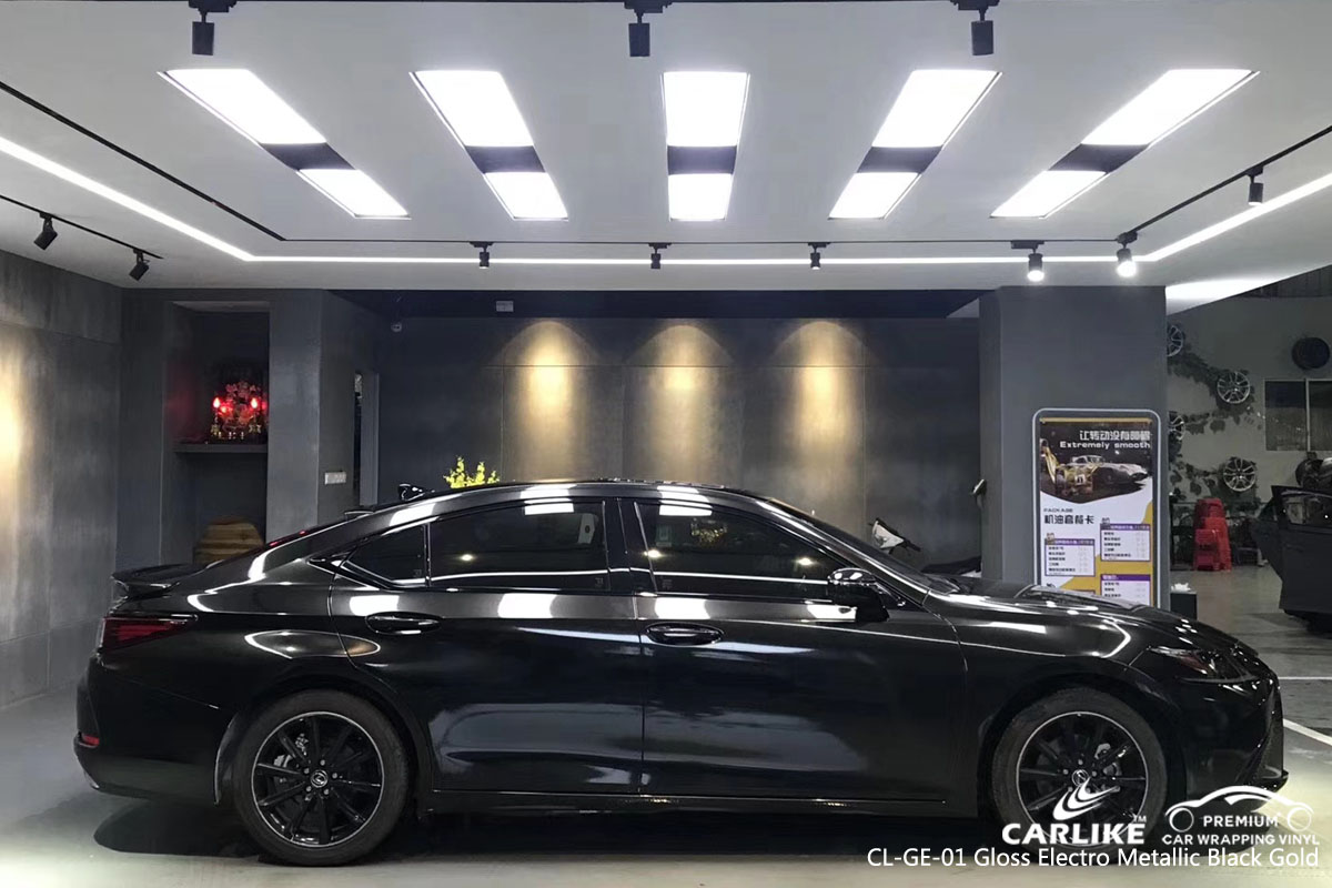 CARLIKE CL-GE-01 gloss electro metallic black gold car wrap vinyl for Lexus
