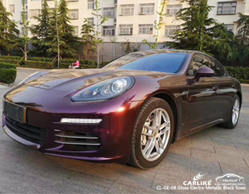 CL-GE-08 glänzendes, elektro-metallisches Black Rose Car Wrap Vinyl für Porsche