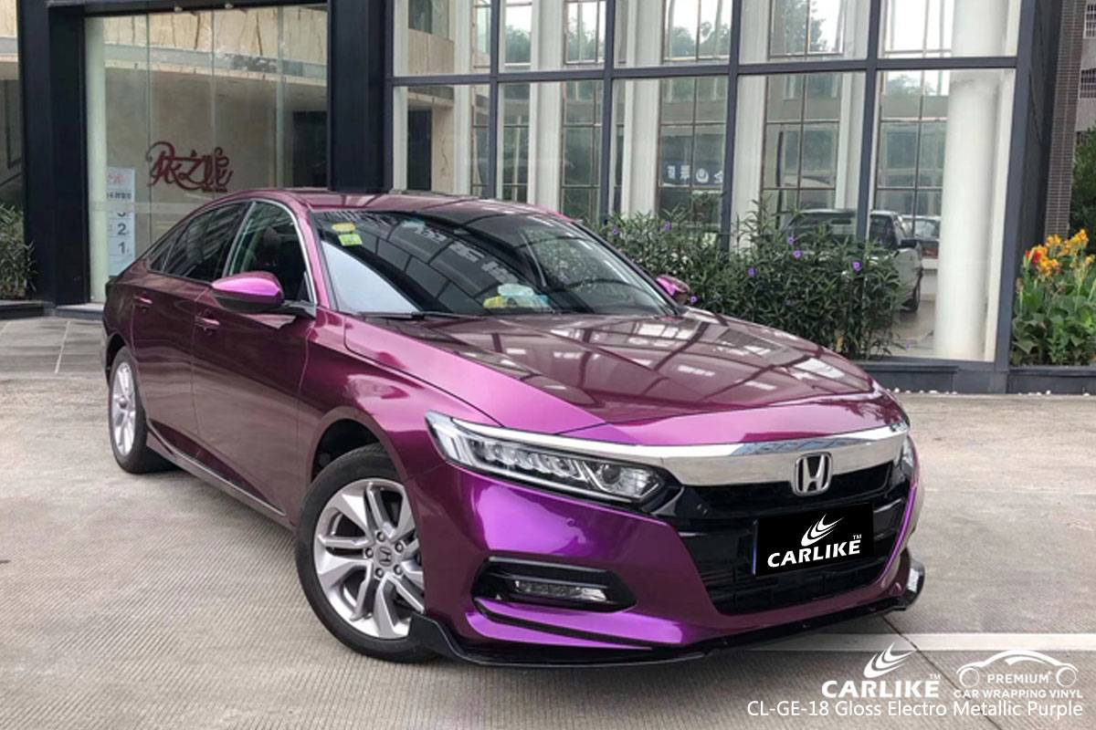 CARLIKE CL-GE-18 gloss electro metallic purple car wrap vinyl for Honda