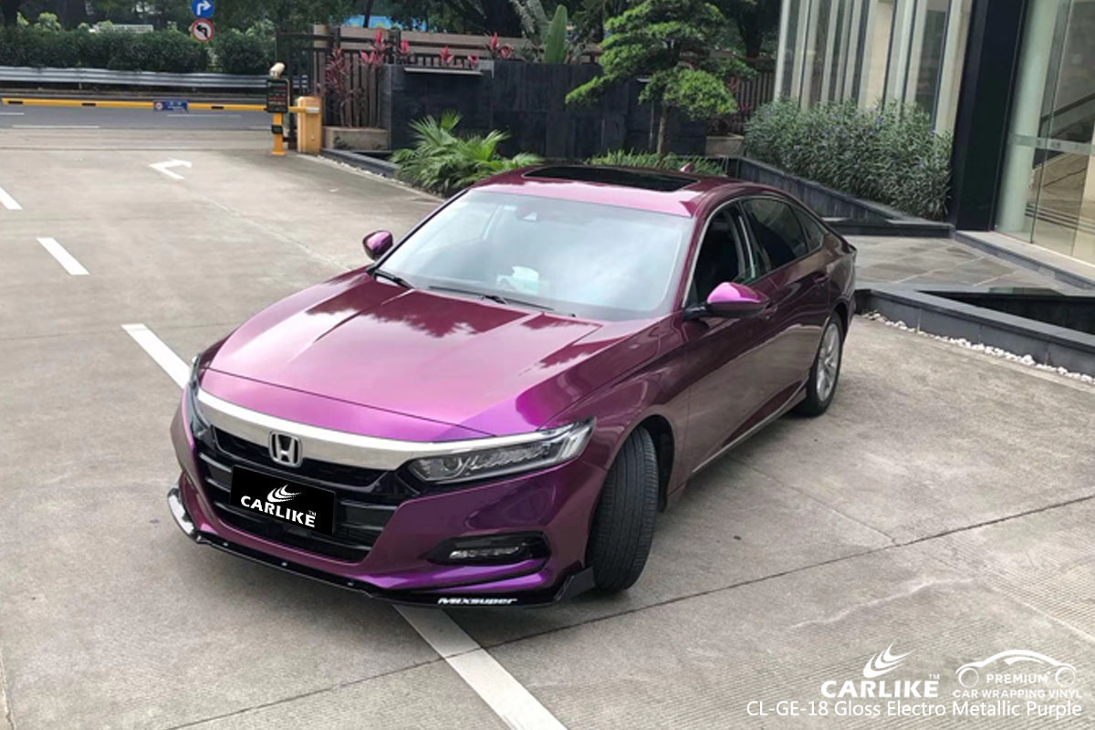 CARLIKE CL-GE-18 gloss electro metallic purple car wrap vinyl for Honda