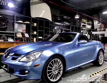 CARLIKE CL-GE-23 Mercedes-Benz için parlak elektro metalik sis mavi araba sarma vinil