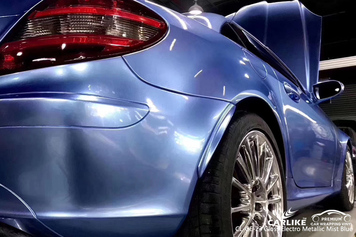 CARLIKE CL-GE-23 gloss electro metallic mist blue car wrap vinyl for Mercedes-Benz