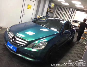 CARLIKE CL-GE-29 Mercedes-Benz için parlak elektro metalik malakit yeşil araba sarma vinil