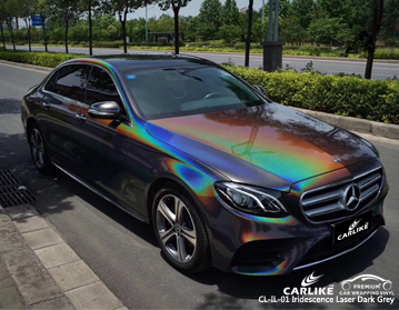 CARLIKE CL-IL-07 Yanardönerlik lazer koyu gri araba sarma vinil Mercedes-Benz