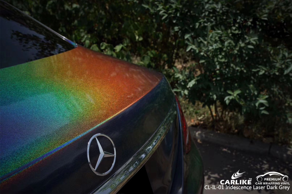 CARLIKE CL-IL-07 iridescence laser dark grey car wrap vinyl for Mercedes-Benz