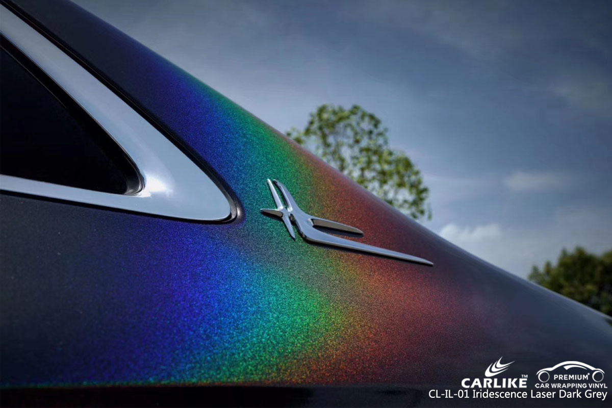 CARLIKE CL-IL-07 iridescence laser dark grey car wrap vinyl for Mercedes-Benz