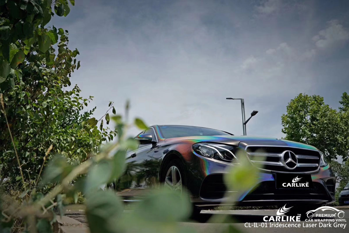 CARLIKE CL-IL-07 iridescence laser dark grey car wrap vinyl for Mercedes-Benz