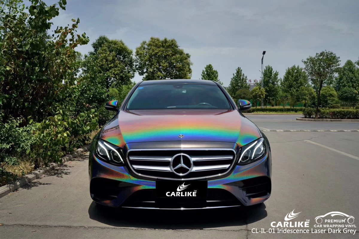 CARLIKE CL-IL-07 iridescence laser dark grey car wrap vinyl for Mercedes-Benz