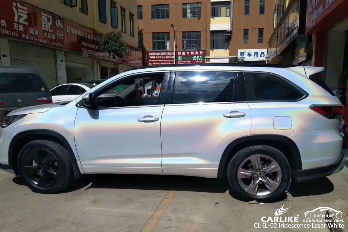 CLIL02 iridescence laser white vinyl car wrap adelaide for Toyota