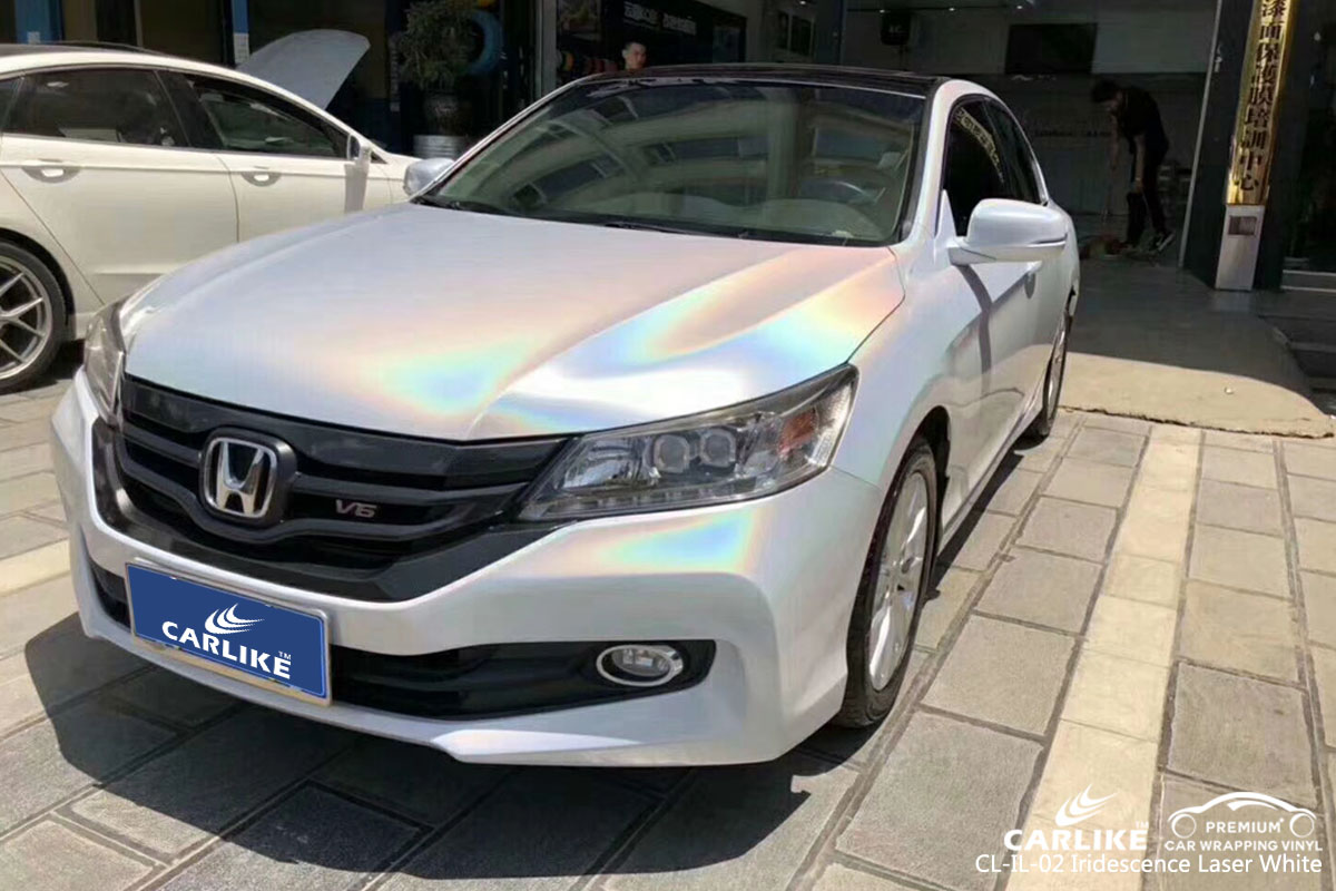 CARLIKE CL-IL-02 iridescence laser white car wrap vinyl for Honda