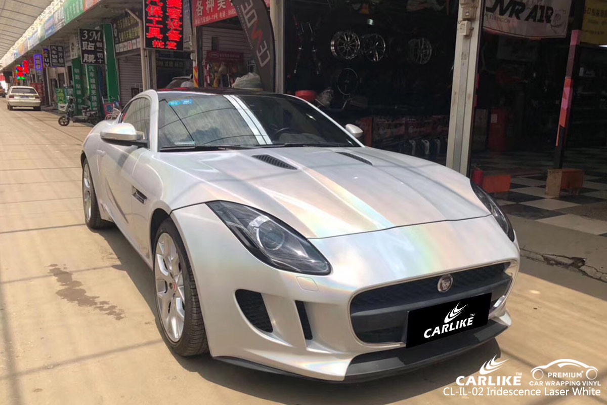 CARLIKE CL-IL-02 iridescence laser white car wrapping vinyl for Jaguar