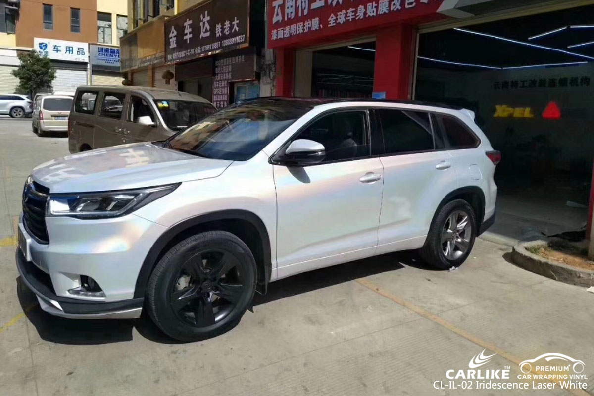 CARLIKE CL-IL-02 iridescence laser white car wrap vinyl for Toyota