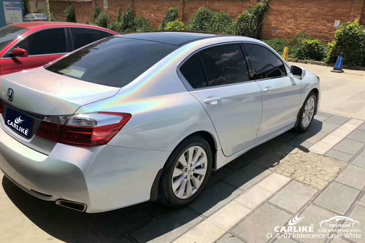 CARLIKE CL-IL-02 iridescence laser white car wrap vinyl for Honda