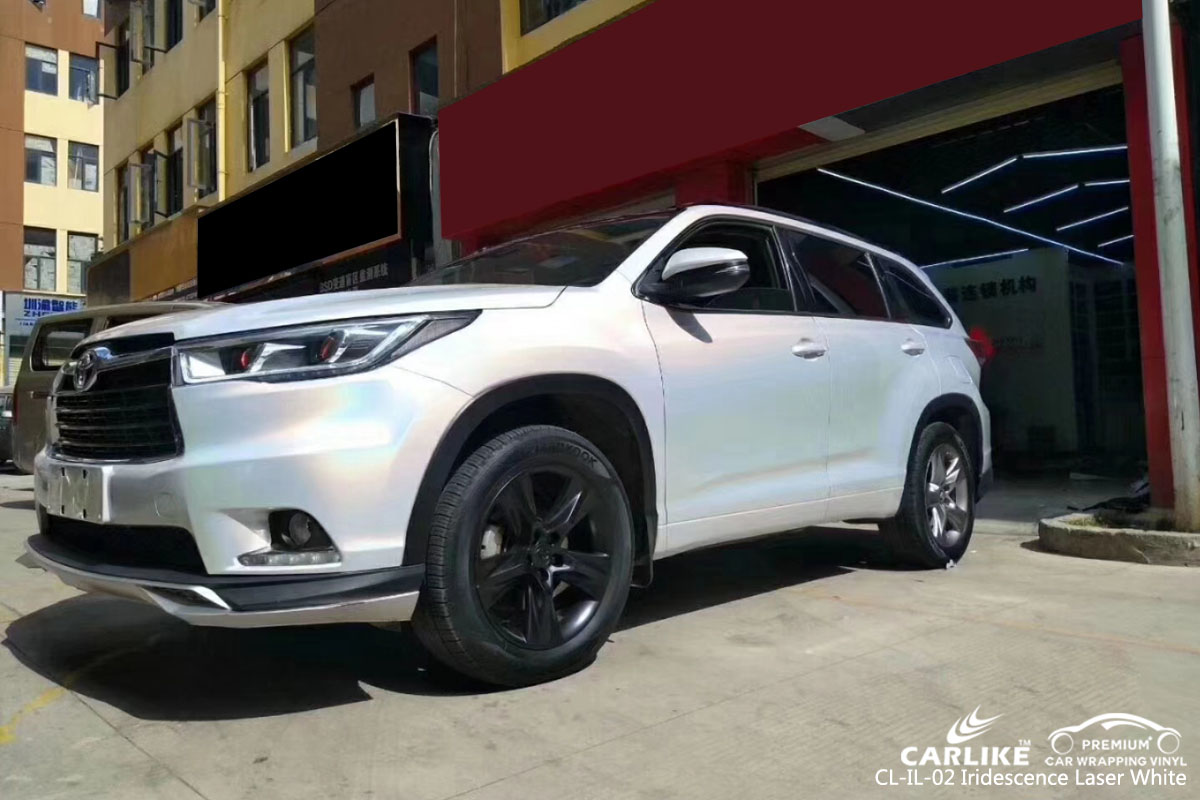 CLIL02 iridescence laser white vinyl car wrap adelaide for Toyota