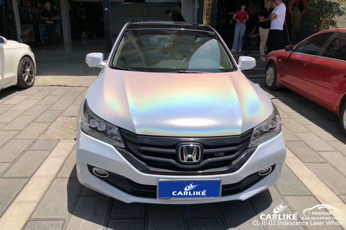 CARLIKE CL-IL-02 iridescence laser white car wrap vinyl for Honda
