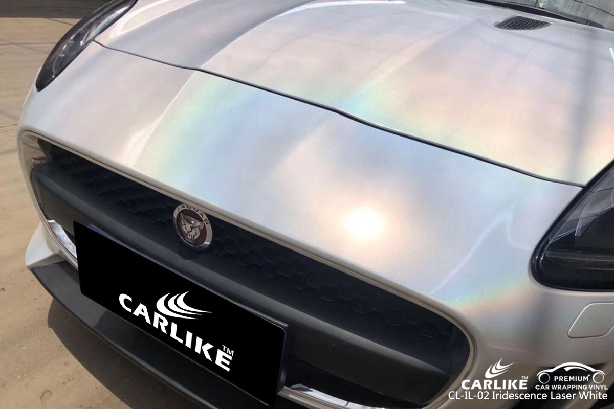 CARLIKE CL-IL-02 iridescence laser white car wrapping vinyl for Jaguar