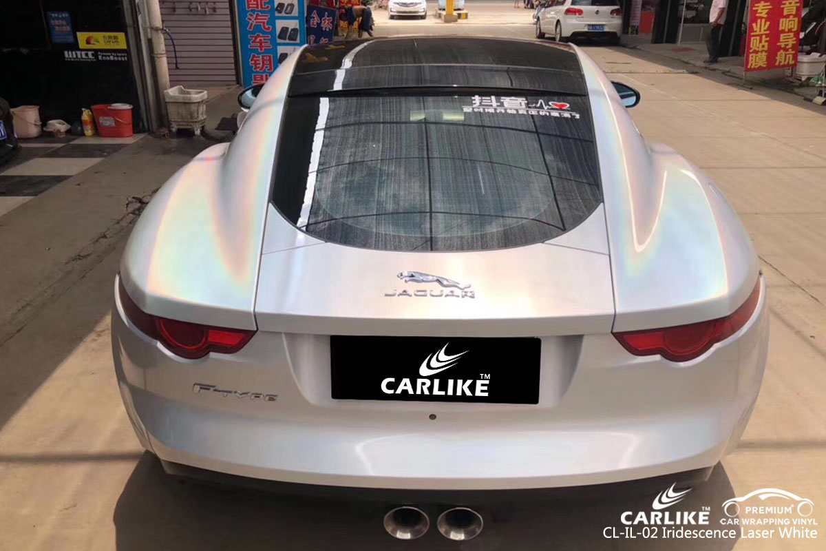 CARLIKE CL-IL-02 iridescence laser white car wrapping vinyl for Jaguar