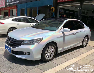 CARLIKE CL-IL-02 Yanardönerlik lazer beyaz araba sarma vinil Honda