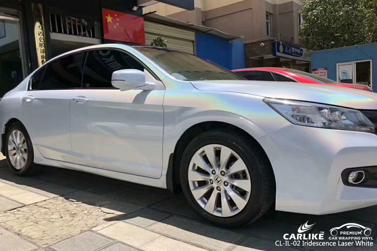 CARLIKE CL-IL-02 iridescence laser white car wrap vinyl for Honda
