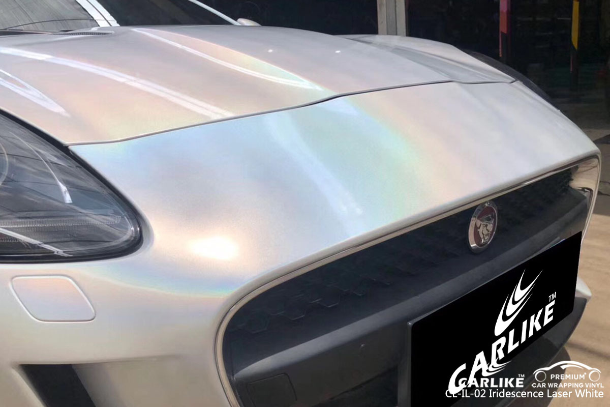 CARLIKE CL-IL-02 iridescence laser white car wrapping vinyl for Jaguar