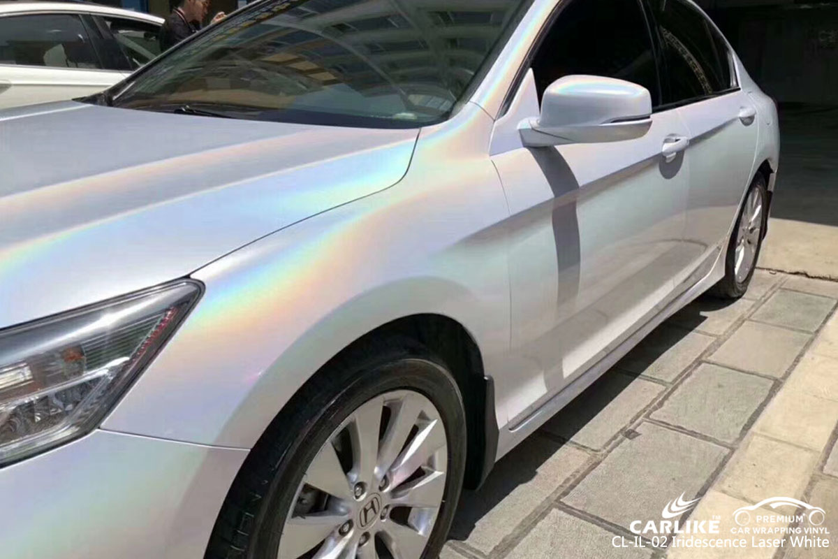 CARLIKE CL-IL-02 iridescence laser white car wrap vinyl for Honda