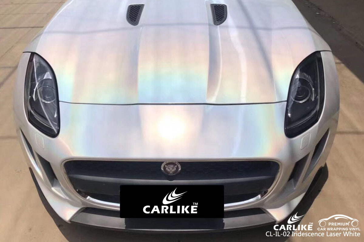 CARLIKE CL-IL-02 iridescence laser white car wrapping vinyl for Jaguar