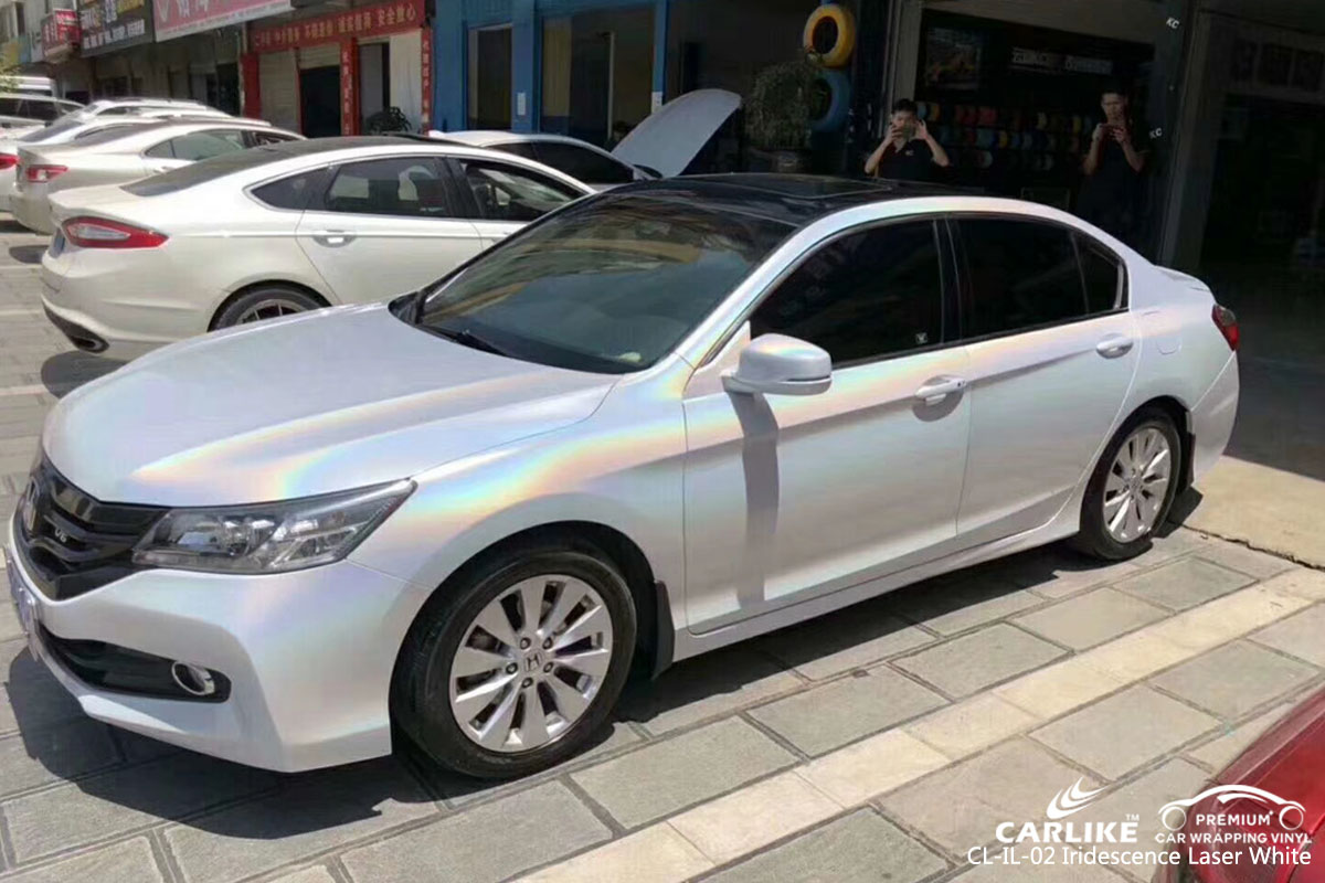 CARLIKE CL-IL-02 iridescence laser white car wrap vinyl for Honda