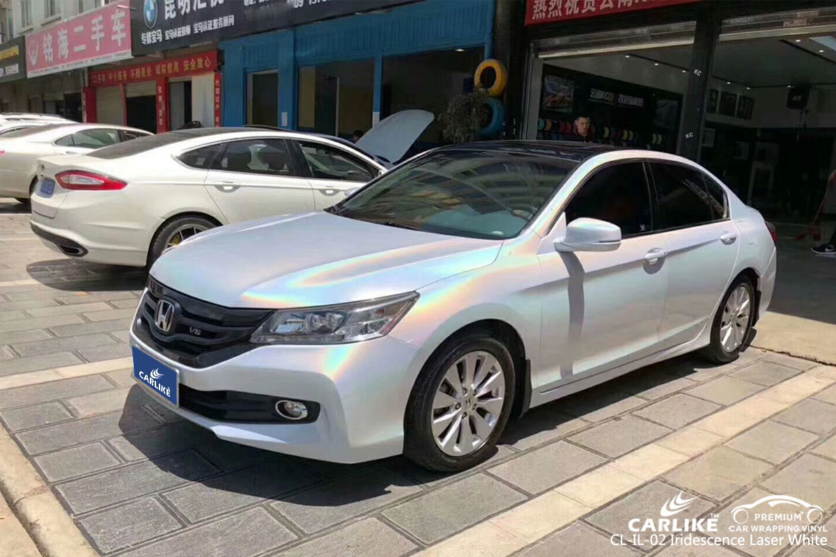 CARLIKE CL-IL-02 iridescence laser white car wrap vinyl for Honda