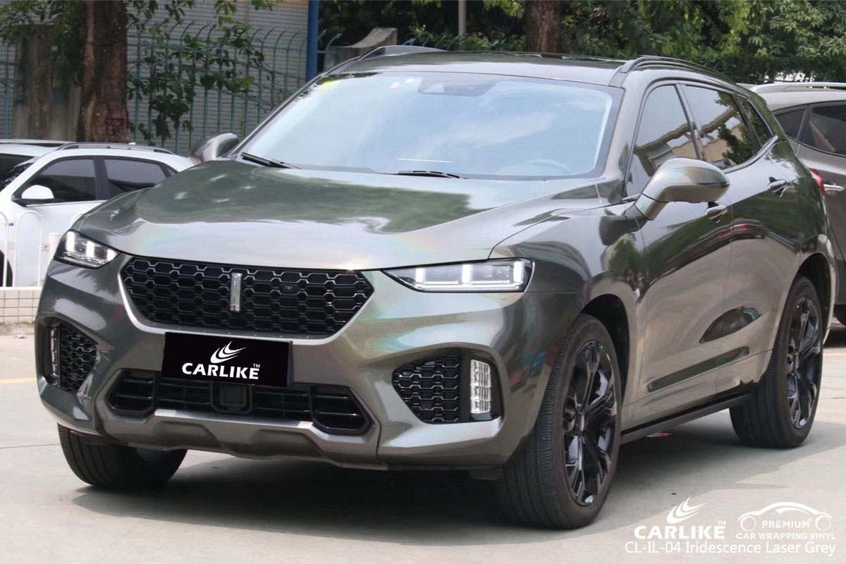 CARLIKE CL-IL-04 iridescence laser grey car wrapping vinyl for Wey